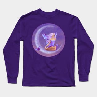 Lavender Moon Butterfly Fairy Long Sleeve T-Shirt